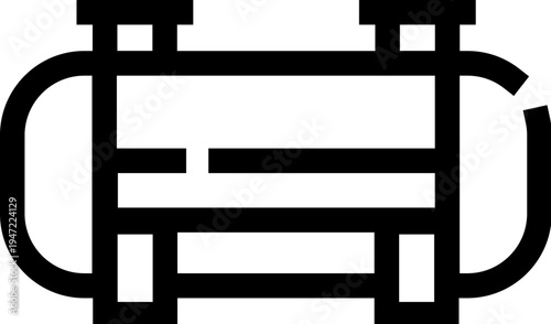 Industrial storage tank icon representing a vessel for holding gas or oil, commonly used in energy, manufacturing, and chemical industries for various liquids and substances