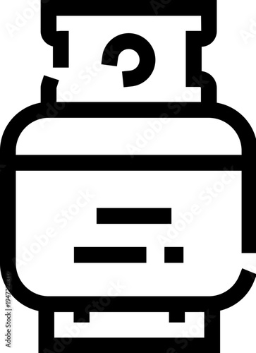 Gas cylinder icon illustrating liquefied petroleum gas - lpg - storage, representing energy, fuel, and heating concepts in a simple outline vector graphic