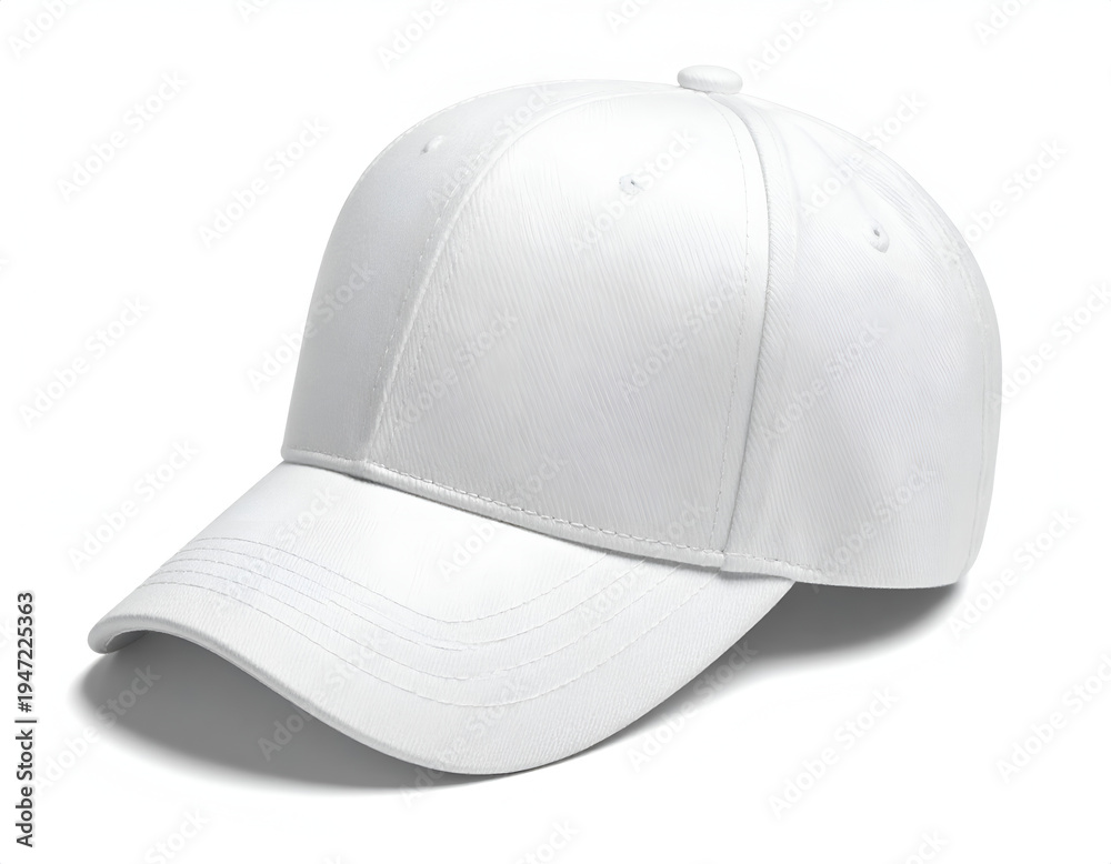 Fototapeta premium Clean white baseball cap on a white background (1)