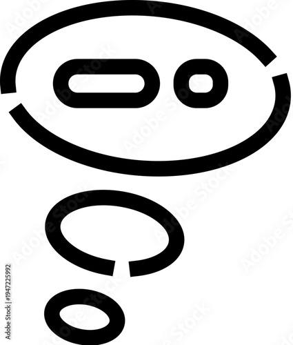 Thought bubble icon visualizing a complex thinking process, representing concepts such as idea formation, problem solving, and developing new insights