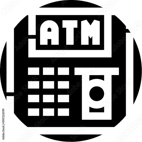 Automated teller machine icon providing secure and efficient cash withdrawal service. Representing modern banking technology. Economic transactions. And convenient financial management for individuals