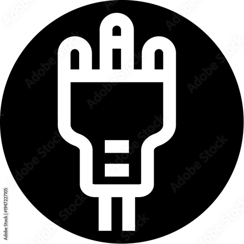 Electrical plug icon symbolizing power connection, technology, and energy supply, essential for charging devices and enabling electricity flow in digital infrastructure