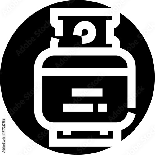 Gas cylinder icon depicting a portable tank containing liquefied petroleum gas, often used for grilling, camping, and domestic heating or cooking fuel