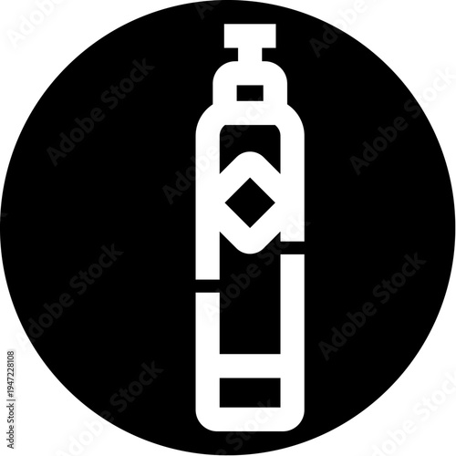 Gas cylinder icon representing industrial energy, safety, and supply for various applications, including medical oxygen, welding, and fuel for homes or businesses