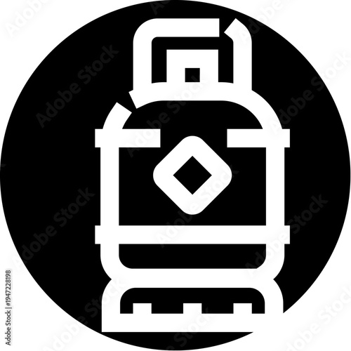 Gas cylinder icon representing fuel and energy storage for propane or butane tanks, highlighting heating, cooking, industrial safety, portable gas supply and utility infrastructure