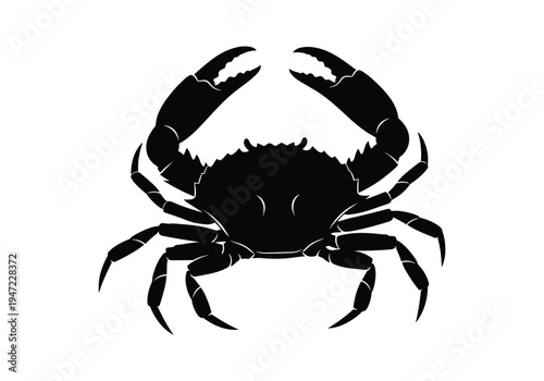 Black crab icon vector
