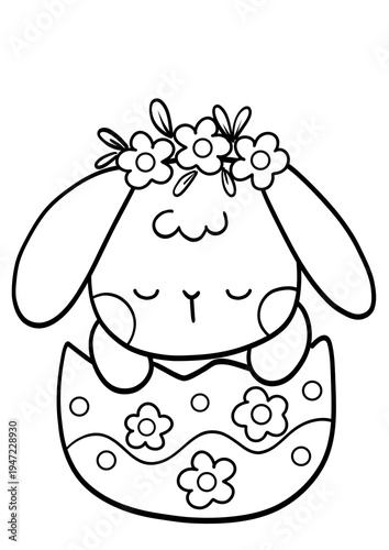 Easter Eggs and Bunny Coloring Page – Printable Holiday Activity for Children