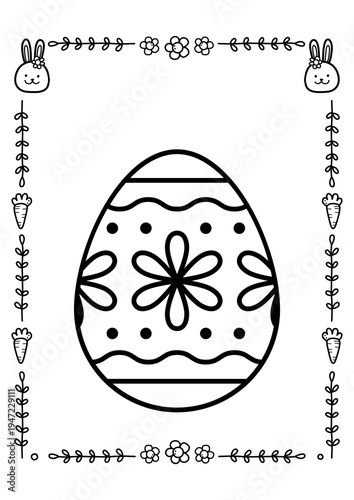 Easter Eggs and Bunny Coloring Page – Printable Holiday Activity for Children