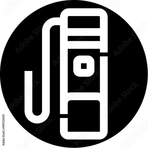 Gas pump icon in a clean circular design symbolizing fueling stations, fuel supply, energy and transport for web, app and print use in modern ui, infographic and signage contexts