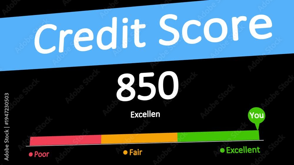Animated credit score level high personal credit score, credit score ...