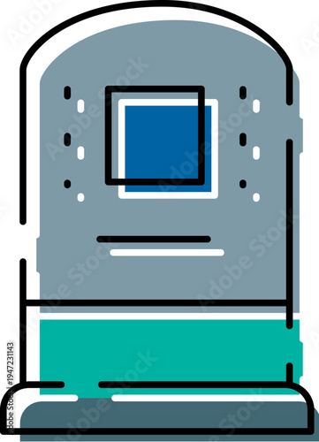 Gravestone design featuring an icon symbolizing death, burial, and remembrance, perfect for illustrating concepts of funeral services, everlasting memory, and heritage