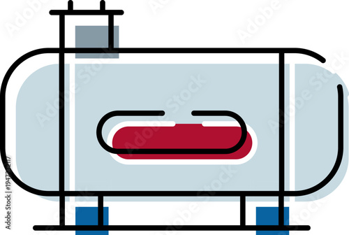 Industrial storage tank holding various liquids or compressed gas, a crucial component in energy supply chains, chemical processing, and agricultural applications