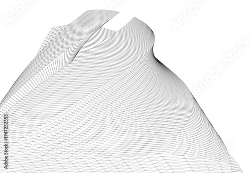 Abstract architectural building vector 3d illustration