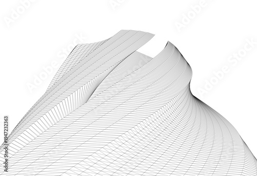 Abstract architectural building vector 3d illustration