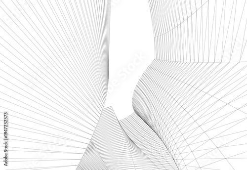 Abstract architectural building vector 3d illustration