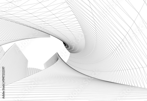 Abstract architectural building vector 3d illustration