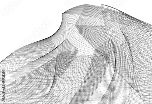 Abstract architectural building vector 3d illustration