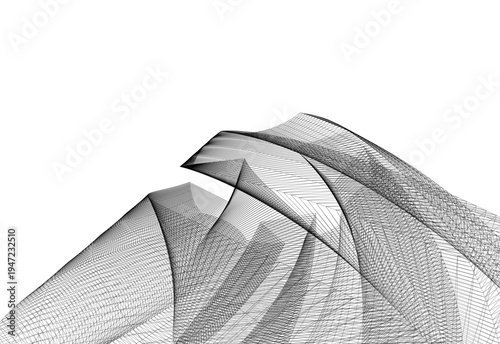 Abstract architectural building vector 3d illustration