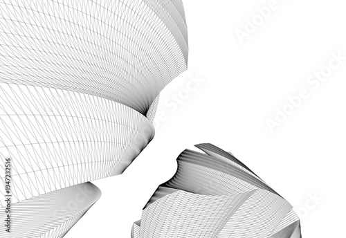 Abstract architectural building vector 3d illustration