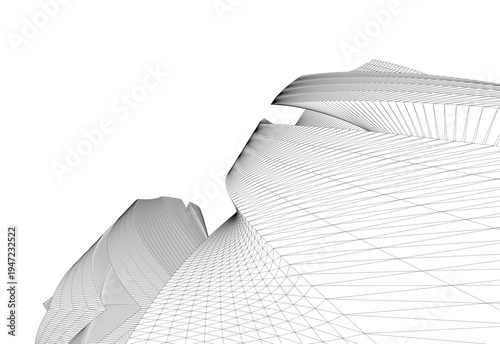 Abstract architectural building vector 3d illustration