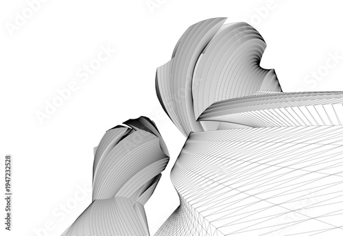 Abstract architectural building vector 3d illustration