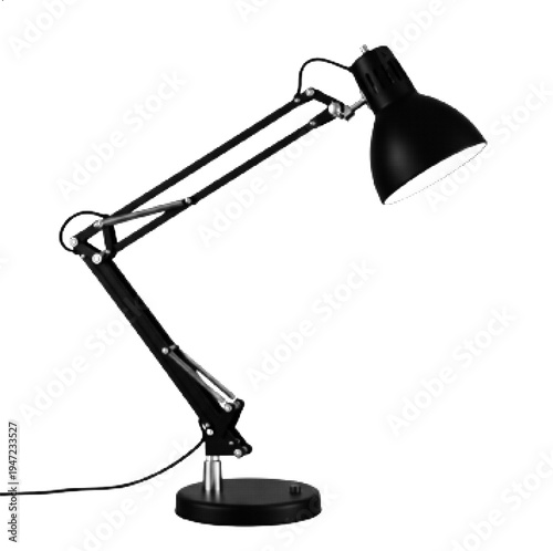 Halftone Adjustable Desk Lamp Vector Illustration Isolated on White Background