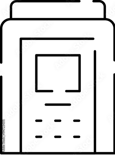 Automated teller machine icon providing secure banking services for cash withdrawals, deposits, and financial transactions, representing modern financial technology and convenience