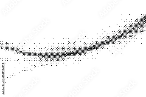 Abstract dither bitmap background illustration with parabolic curve pattern