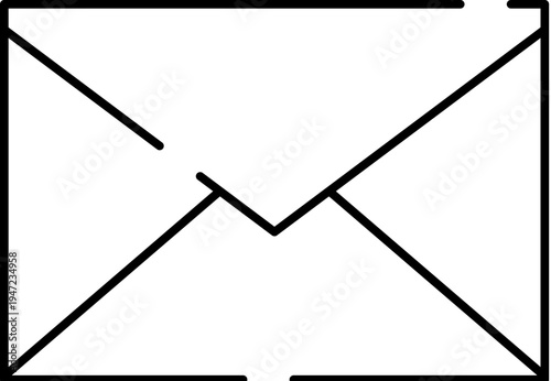 Mail envelope icon outlining the concept of online messaging, electronic mail, delivery, and contact information management for websites and applications