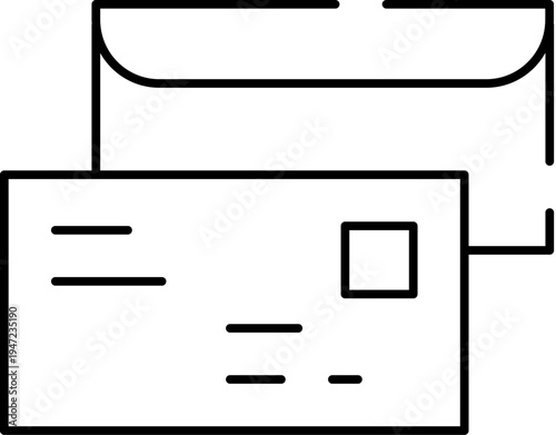 Envelope and letter icon illustrating postal delivery, correspondence, and global communication concepts, useful for web designs, apps, and various digital projects