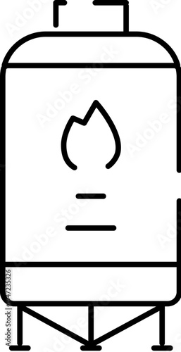 Gas storage tank features a flame symbol, representing fuel, energy, heating, and power for domestic and industrial applications, including boilers and furnaces