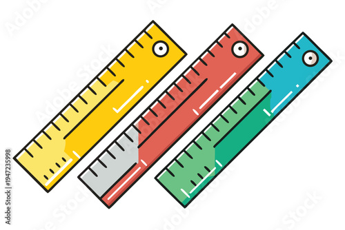 Adorable colorful cartoon rulers and measuring tapes featuring happy and shy facial expressions