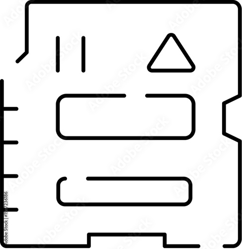 Sd card icon representing digital storage, portable memory, and flash drive technology, illustrating data transfer, electronic devices, and computer hardware concepts