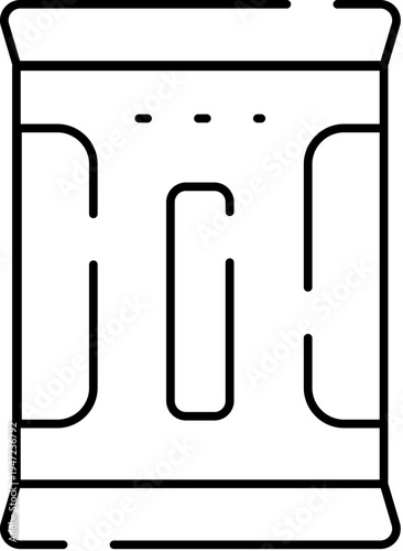 Laundry detergent box icon representing a common cleaning product for washing clothes and general household hygiene, depicted with a simple graphic line art style