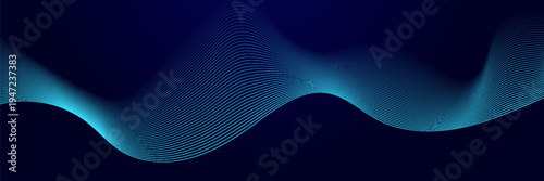 Abstract glowing flowing wavy lines on dark blue background. Modern dynamic wave design. Shiny blue moving lines. Futuristic technology concept. eps10, web