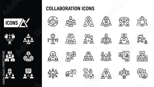 Collection of diverse icons depicting various professions and activities Vector