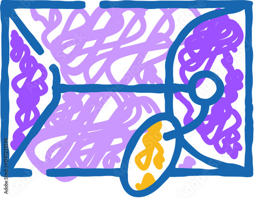 Illegible handwritten medical prescription with abstract scribbled text, conveying concepts of complex healthcare information, pharmacy orders, or clinical communications requiring decoding