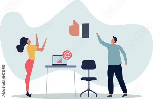 Employee engagement with more profit and salary growth.Career development as motivation for staff satisfaction.person's life situation and his activities.