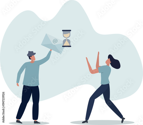 Email marketing with targeted promotion letter delivery.Correspondence distribution with postman as reliable and personalized promotion offer.person's life situation and his activities.