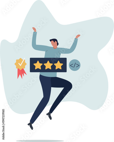 User ratings and product reviews as satisfaction feedback.Rate quality and give stars for performance .person's life situation and his activities.