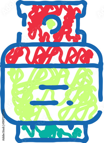 Gas cylinder illustration symbolizing a portable container for storing pressurized fuel sources like propane or methane, depicting energy supply and industrial applications