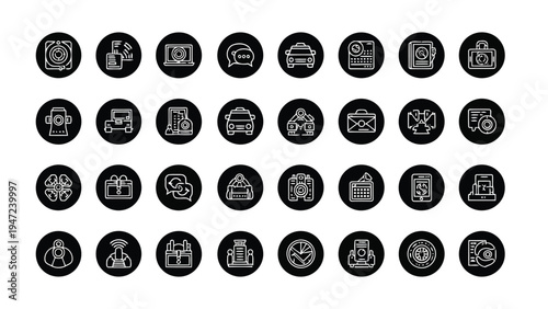 Grid of diverse emoji faces displaying various emotions and expressions Vector