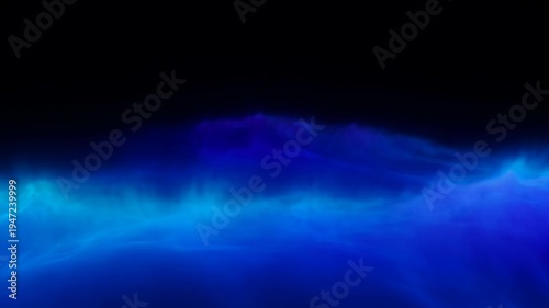 An otherworldly blue nebula floating in the void of space background