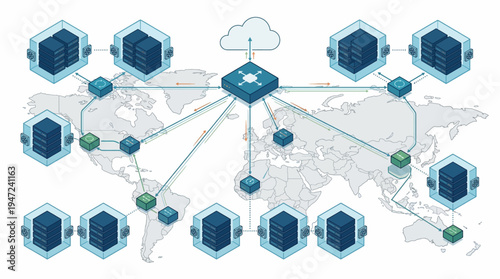 Global network infrastructure and connectivity concept.