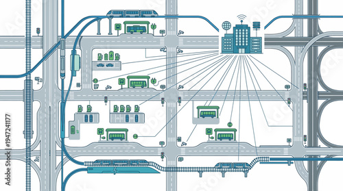 infographic of a technological industrial process.