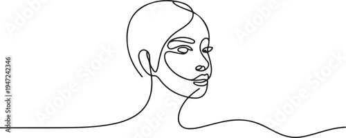 Continuous line beauty surgery concept. One line draw graphic design vector