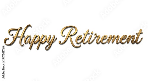 Golden happy retirement wishes greeting card or banner
