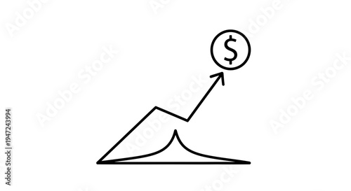 Financial Growth Arrow with Dollar Sign - Business Success Concept