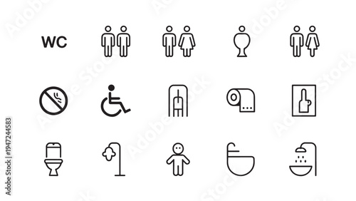   
Restroom and facility icons
