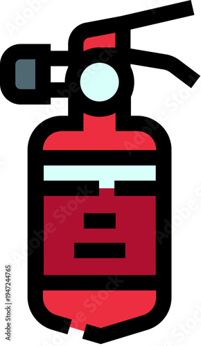 Fire extinguisher icon providing essential safety and emergency equipment for protecting against hazards, symbolizing control and immediate response to dangerous situations